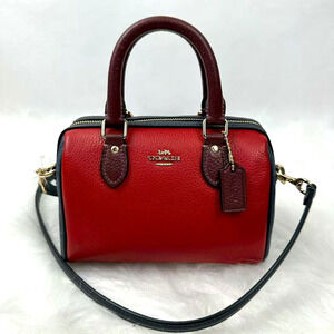 Coach Mini Rowan Crossbody Bag In Colorblock Signature Canvas CBM68 Denim/Bold